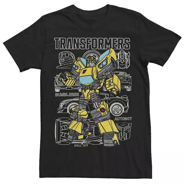 Mens Transformers Bumblebee Doodle Background Tee Product Image