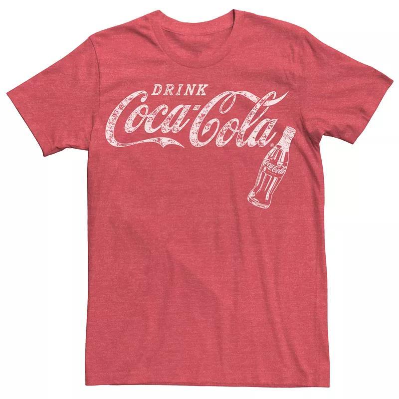 Mens Coca-Cola Vintage Bottle Logo Tee Red Grey Product Image