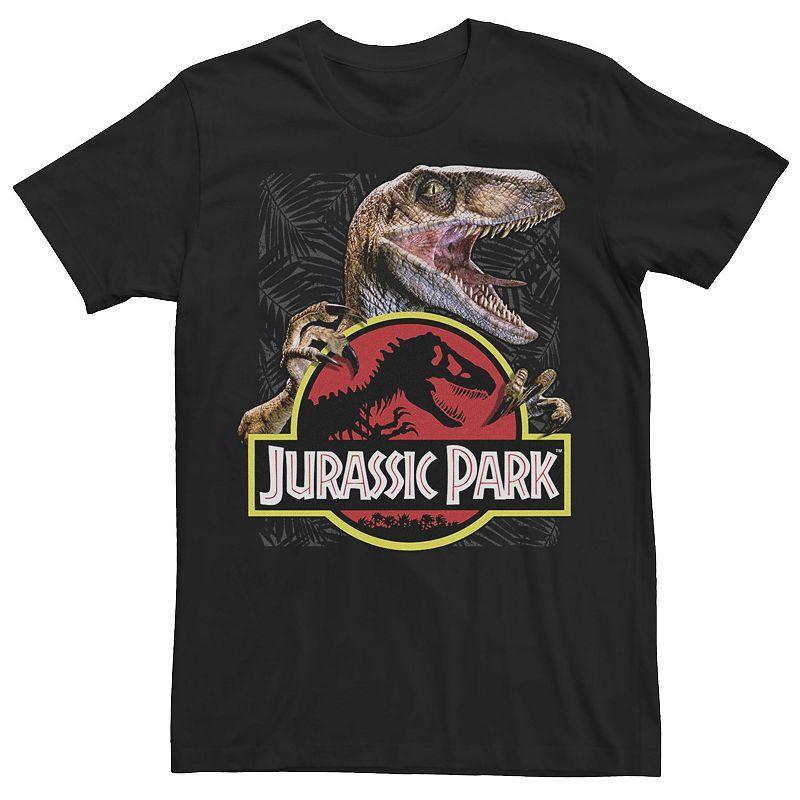 Mens Jurassic Park Raptor Holding Colored Logo Tee Product Image