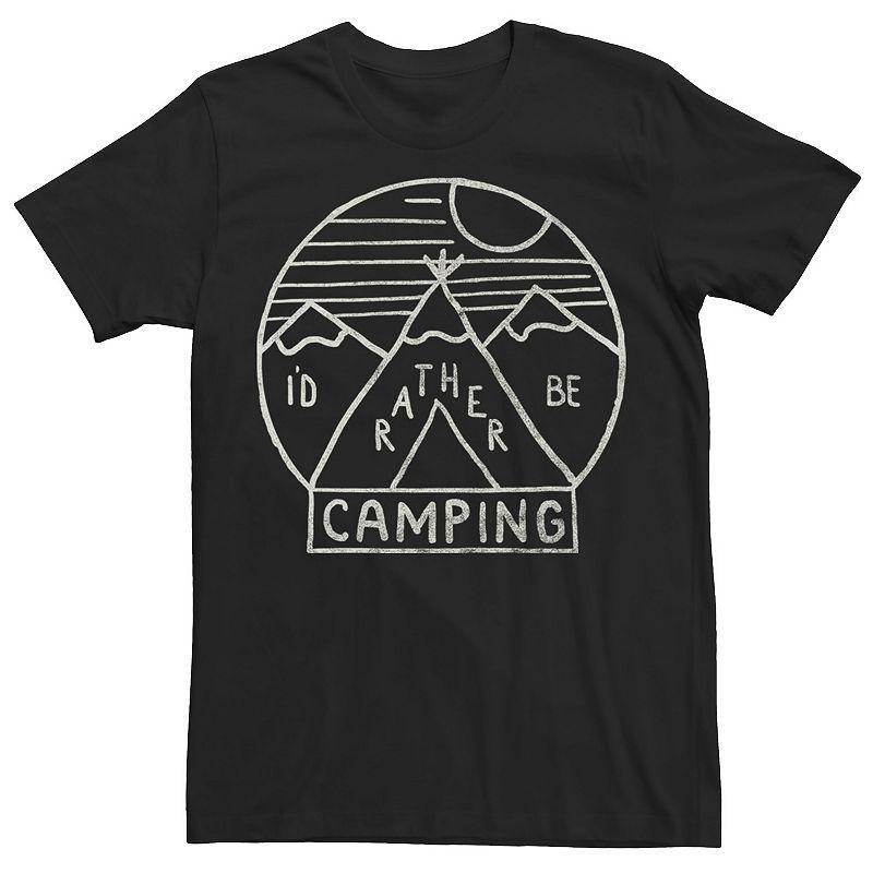 Mens Id Rather Be Camping Line Art Graphic Tee Product Image