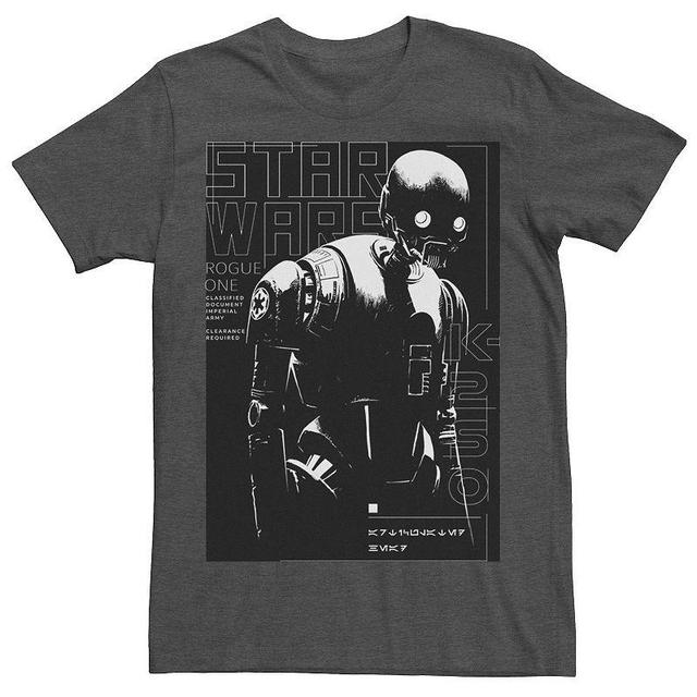 Mens Star Wars Rogue One K-2SO Grey Scale Poster Tee Product Image