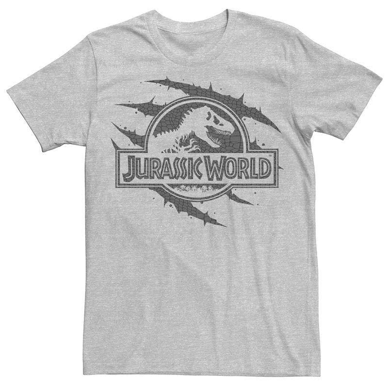 Mens Jurassic World Fallen Kingdom Logo Tee Athletic Grey Product Image