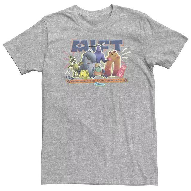 Big & Tall Pixar Monsters At Work MIFT Comedian Crew Tee, Mens Athletic Grey Product Image