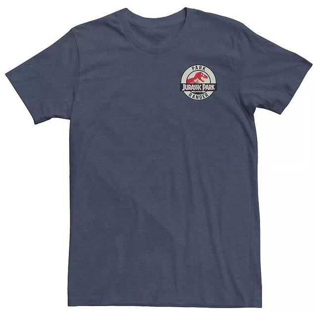 Big & Tall Jurassic Park Ranger Logo Tan Badge Tee, Mens Navy Grey Product Image