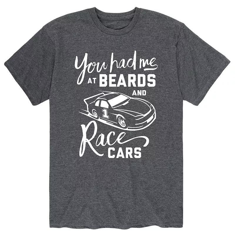 Mens You Had Me Beards Racecars Tee Dark Grey Product Image