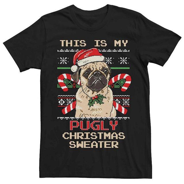 Mens Pugly Christmas Sweater Style Tee Product Image