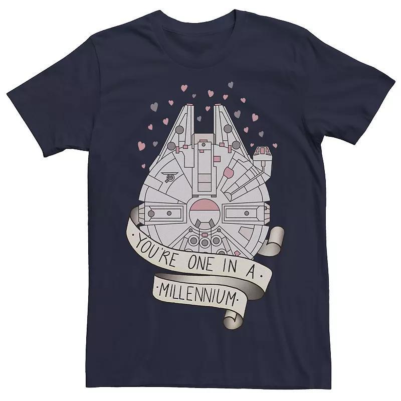 Big & Tall Star Wars Millennium Falcon Youre One In A Millennium Tee, Mens Blue Product Image