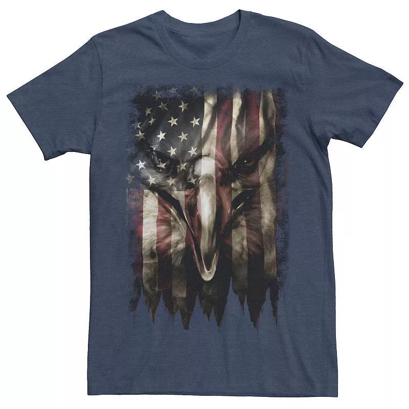 Mens Bald Eagle Face In Flag Graphic Tee Product Image