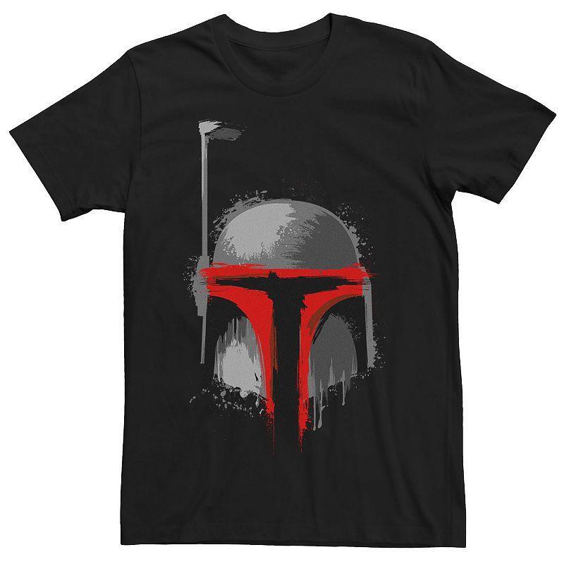 Mens Star Wars Boba Fett Dripping Paint Helmet Graphic Tee Product Image