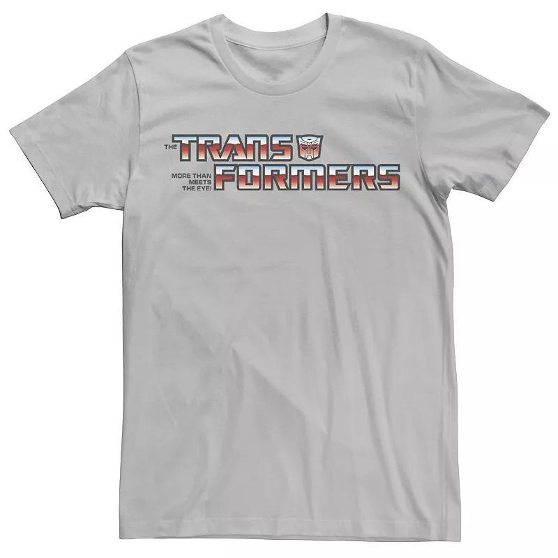 Mens Transformers Red Gradient Logo Tee Silver Product Image