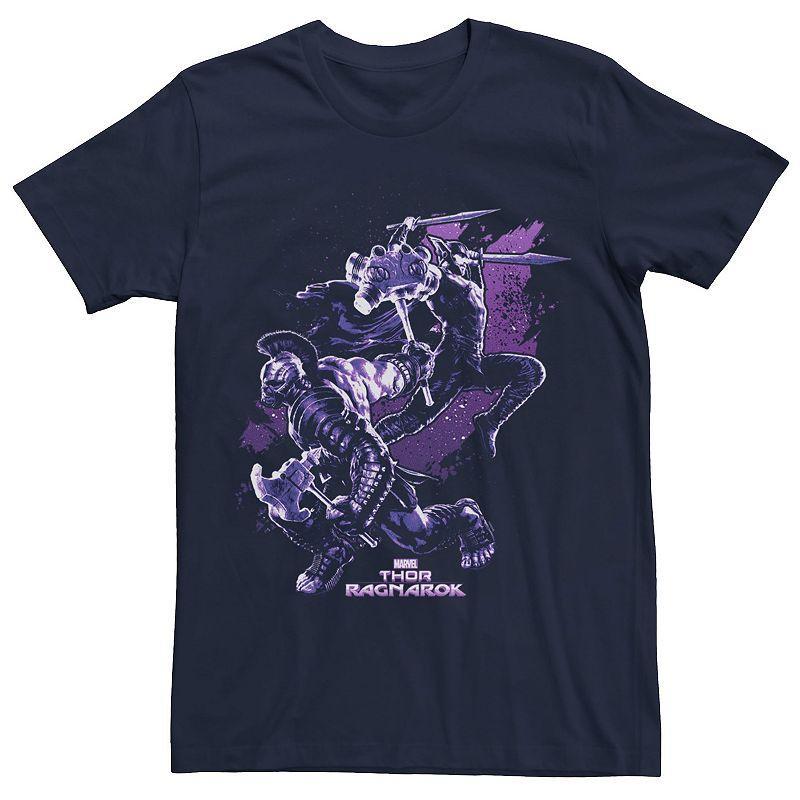 Mens Marvel Thor Ragnarok Dynamic Duo Color Pop Splatter Graphic Tee Blue Product Image