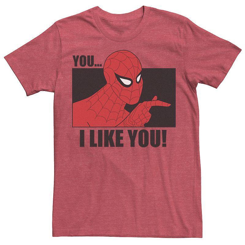 Mens Marvel Spider-Man You... I Like You! Vintage Portrait Panel Graphic Tee Product Image