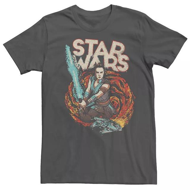 Mens Star Wars The Rise of Skywalker Rey Retro Swirl Graphic Tee Grey Product Image