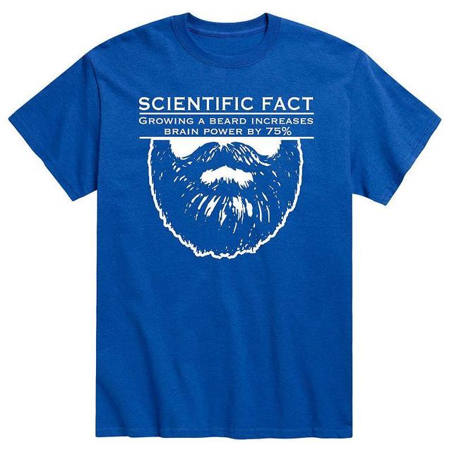 Mens Scientific Fact Growing Beard Tee Blue Product Image