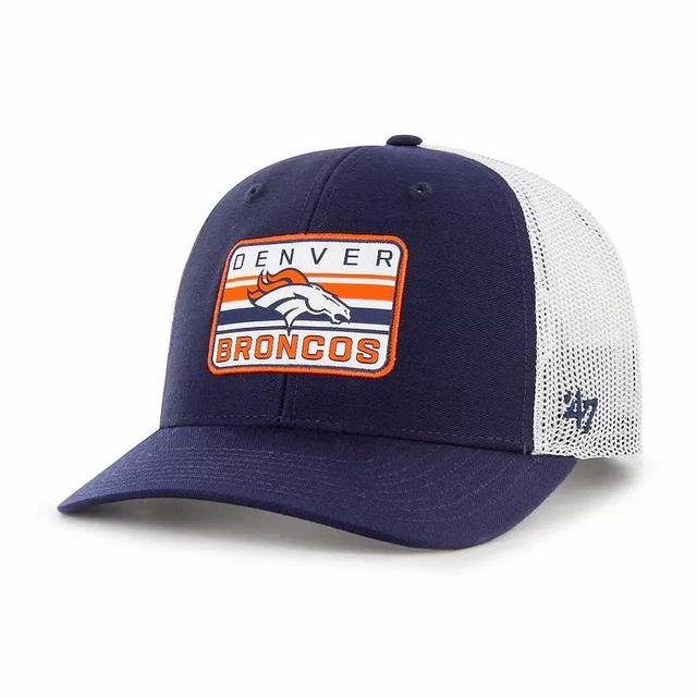 Mens 47 /White Denver Broncos Drifter Adjustable Trucker Hat, Blue Product Image