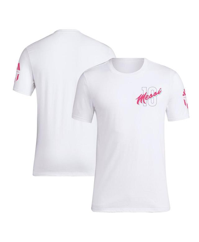 Mens adidas Lionel Messi White Vice T-Shirt Product Image