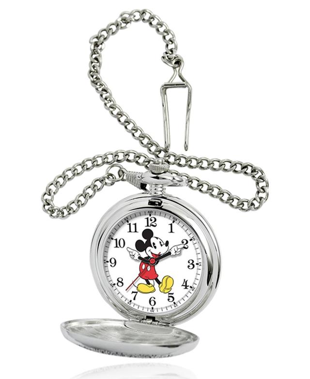 Mens Disney Mickey Mouse Pocket Chain Watch - Silver Product Image