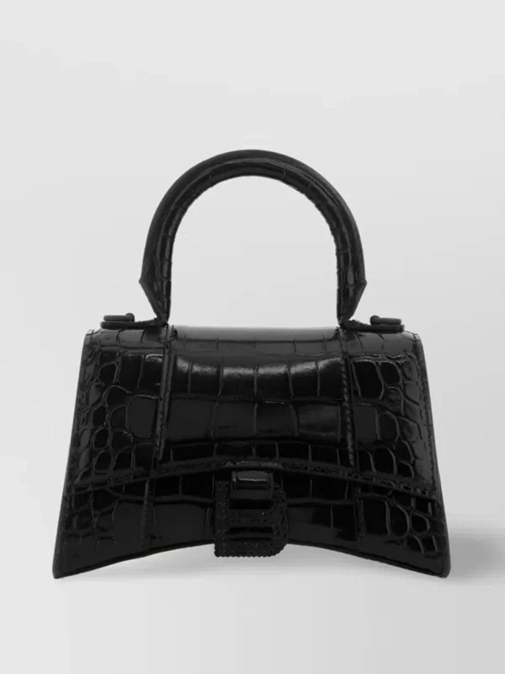 BALENCIAGA Hourglass Mini Crossbody Bag In Black Product Image