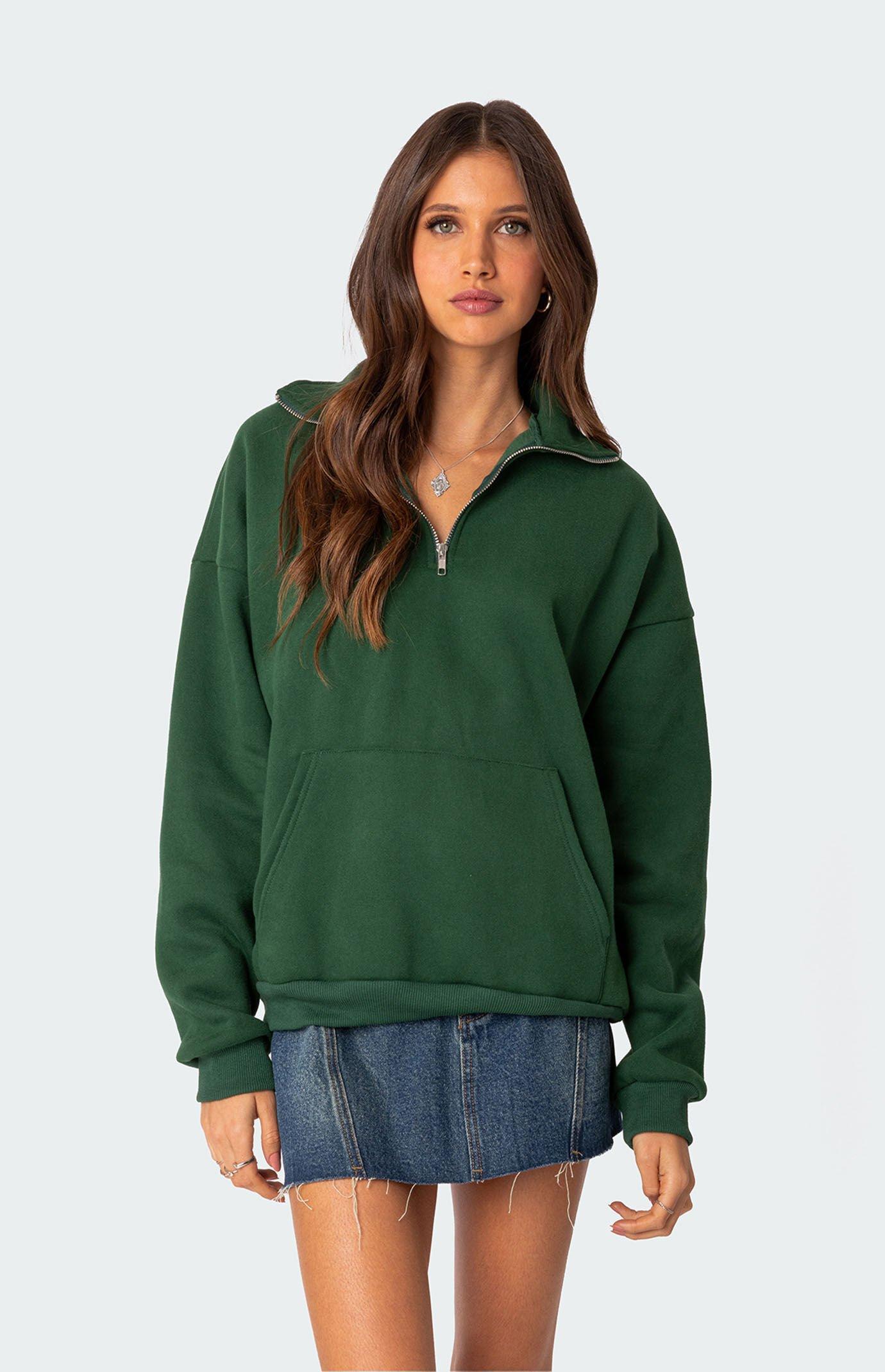 Edikted Women's Oversized Quarter Zip Sweatshirt Product Image