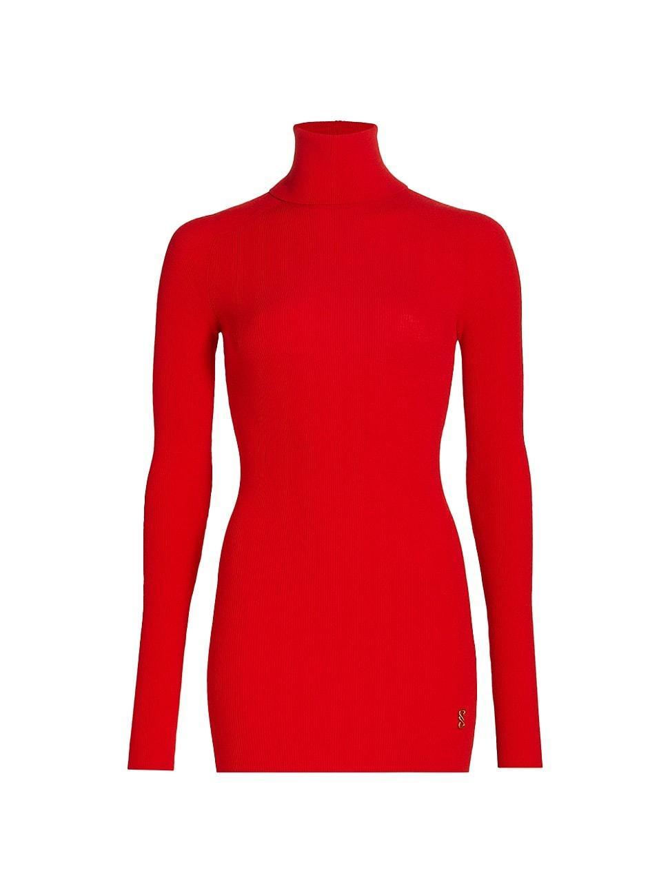 Womens Fox Ribbed Turtleneck Top Product Image