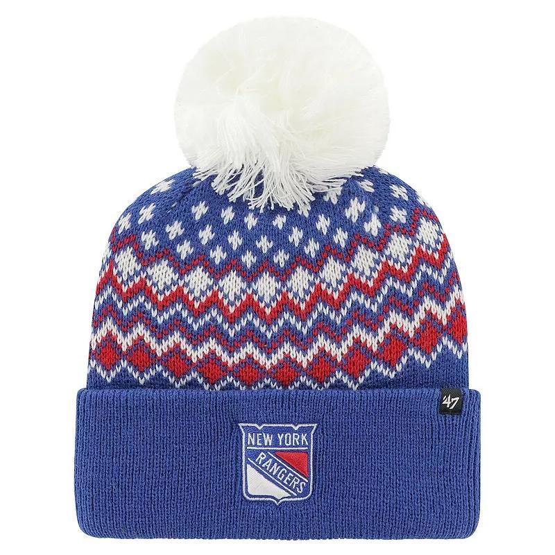 Womens 47 Blue New York Rangers ElsaCuffed Knit Hat with Pom Product Image