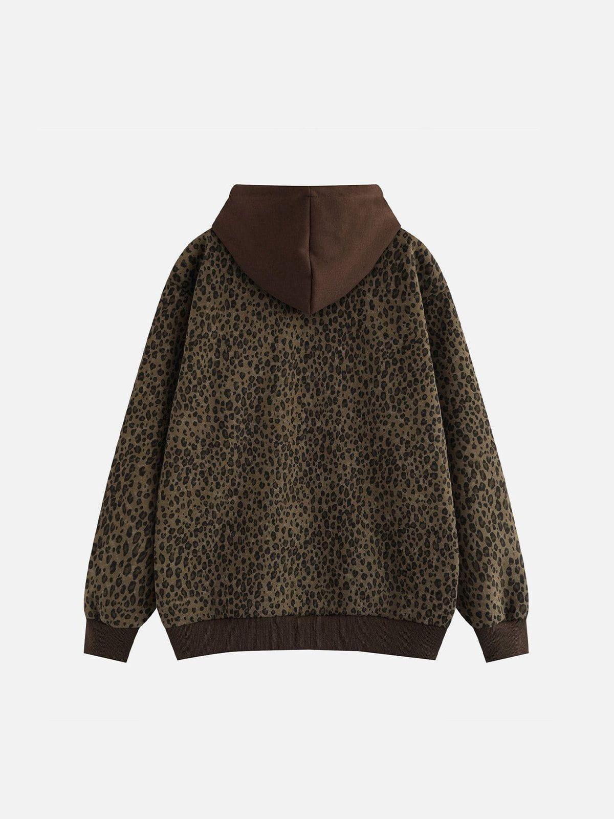 Aelfric Eden Leopard Print Zip Up Hoodie Product Image