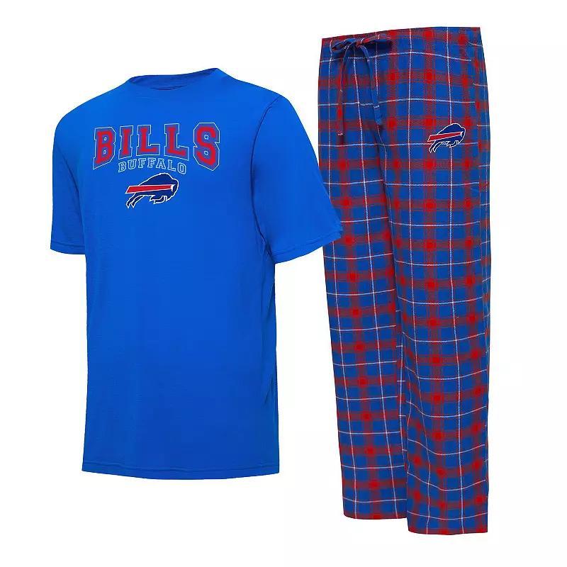 Mens Concepts Sport Royal/Red Buffalo Bills Arctic T-Shirt & Pajama Pants Sleep Set Product Image