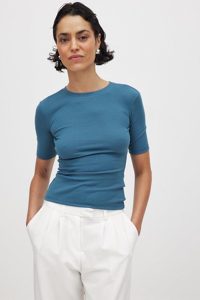 Round Neck Ribbed Top Product Image