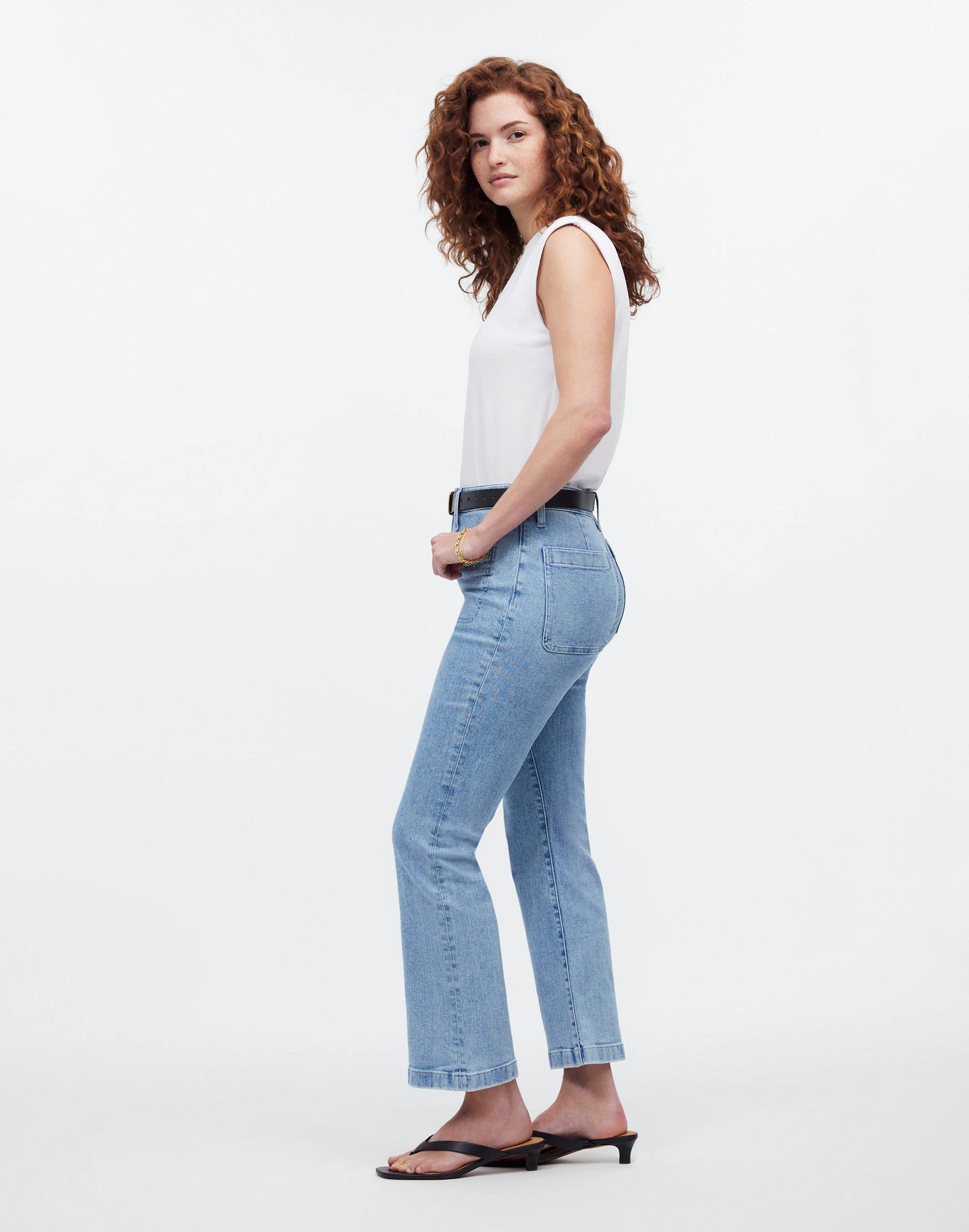 Curvy Kick Out Crop Jeans in Penman Wash: Patch Pocket Edition Product Image