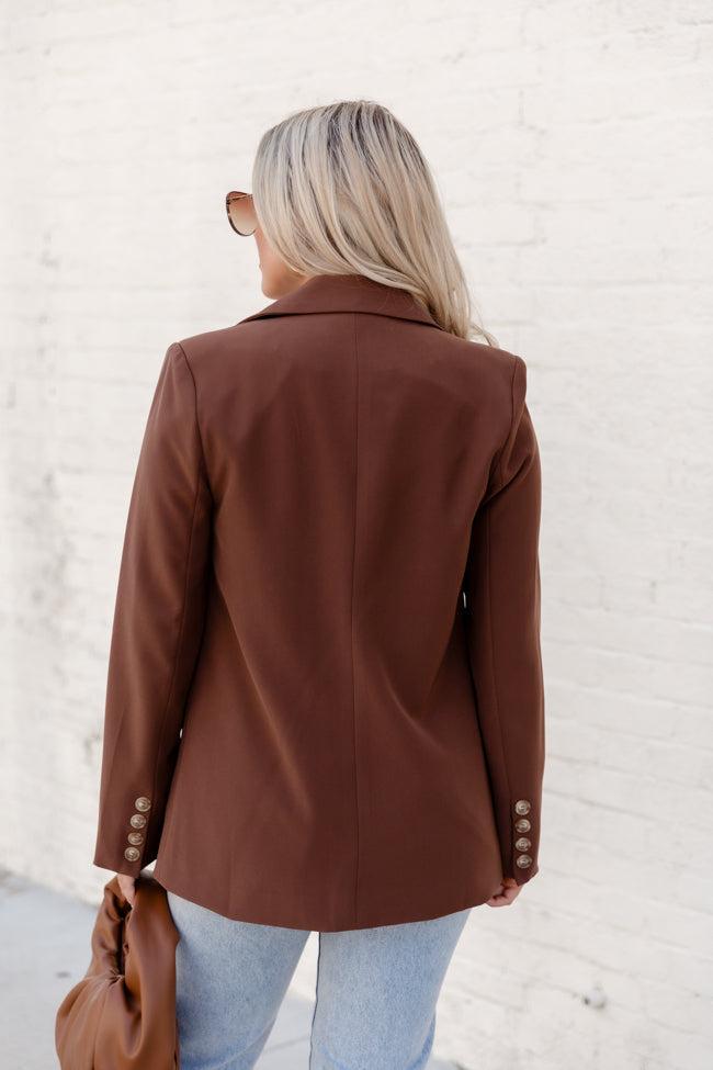 Picture To Burn Brown Boyfriend Blazer Product Image