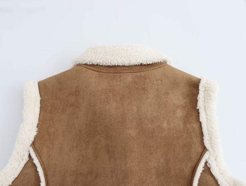 Collared Plain Fleece Lined Togle Vest Product Image