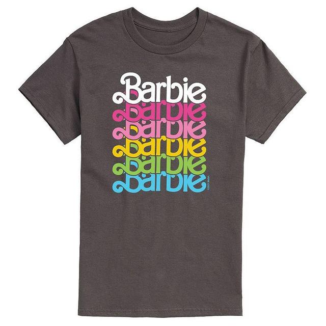 Big & Tall Barbie Stacked Rainbow Graphic Tee, Mens Product Image