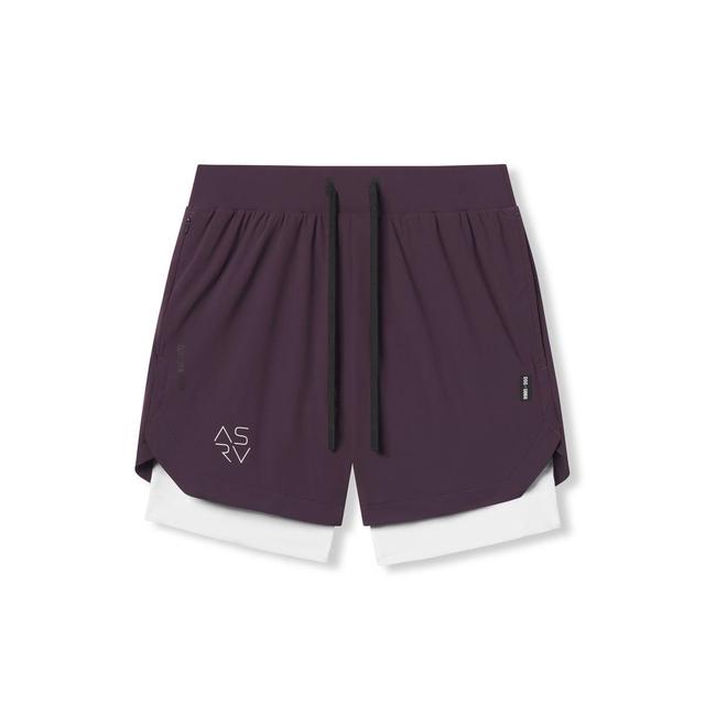 0866. Tetra-Lite™ 7" Liner Short - Deep Purple "Cyber"/White Product Image