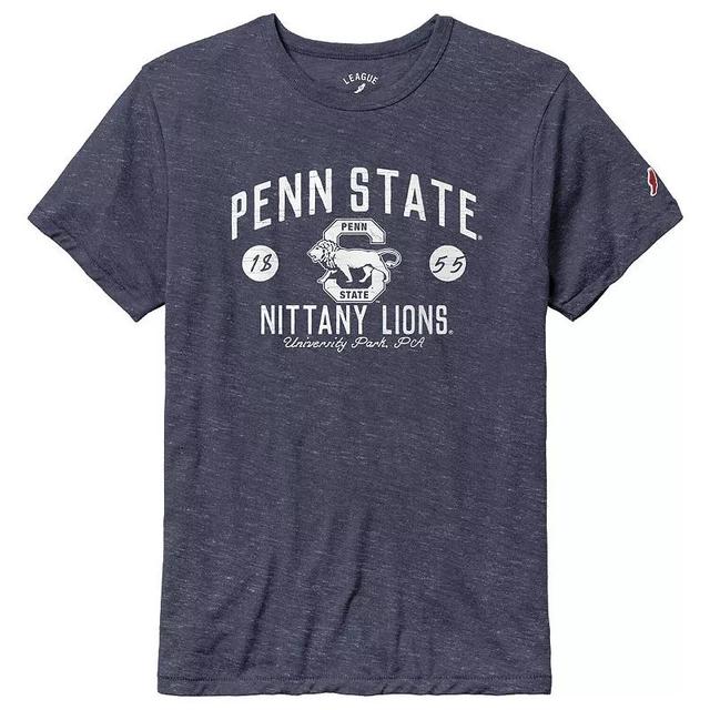 Mens League Collegiate Wear Heather Penn State Nittany Lions Bendy Arch Victory Falls Tri-Blend T-Shirt Blue Product Image