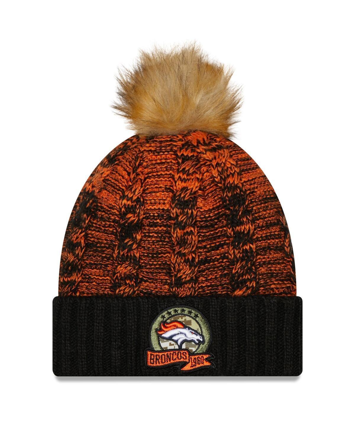 Womens New Era Black Denver Broncos 2022 Salute To Service Pom Knit Hat - Black Product Image