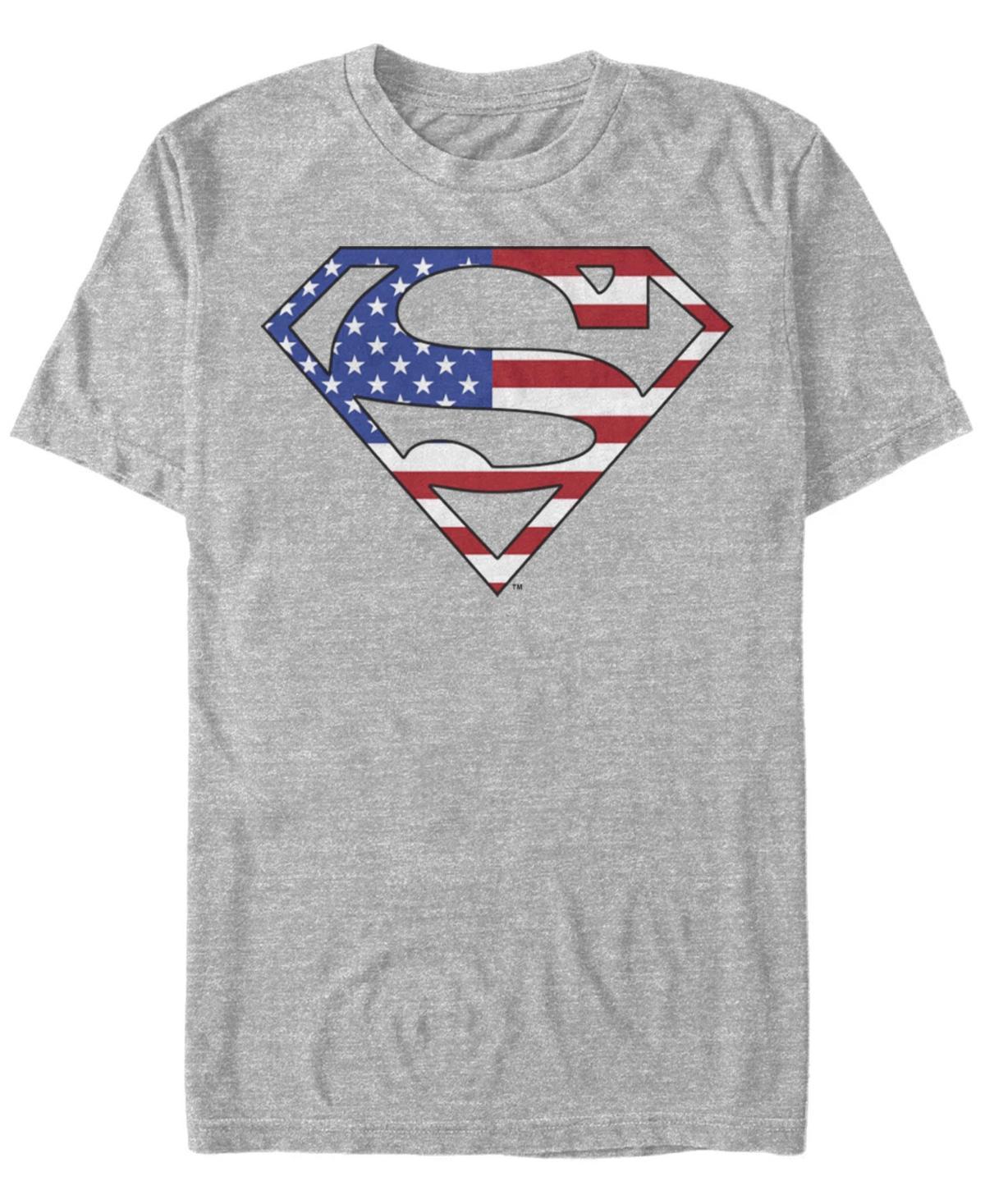 Mens DC Comics Superman US Hero Logo Tee Athletic Grey Product Image