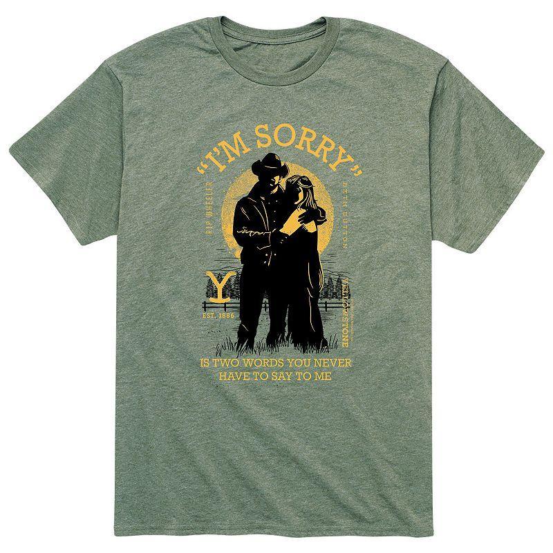 Mens Yellowstone Im Sorry Tee Grey Military Green Product Image