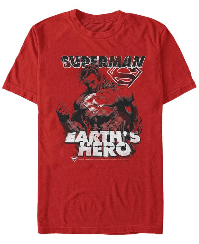 Mens DC Comics Superman Earths Hero Sketched Poster Graphic Tee Product Image