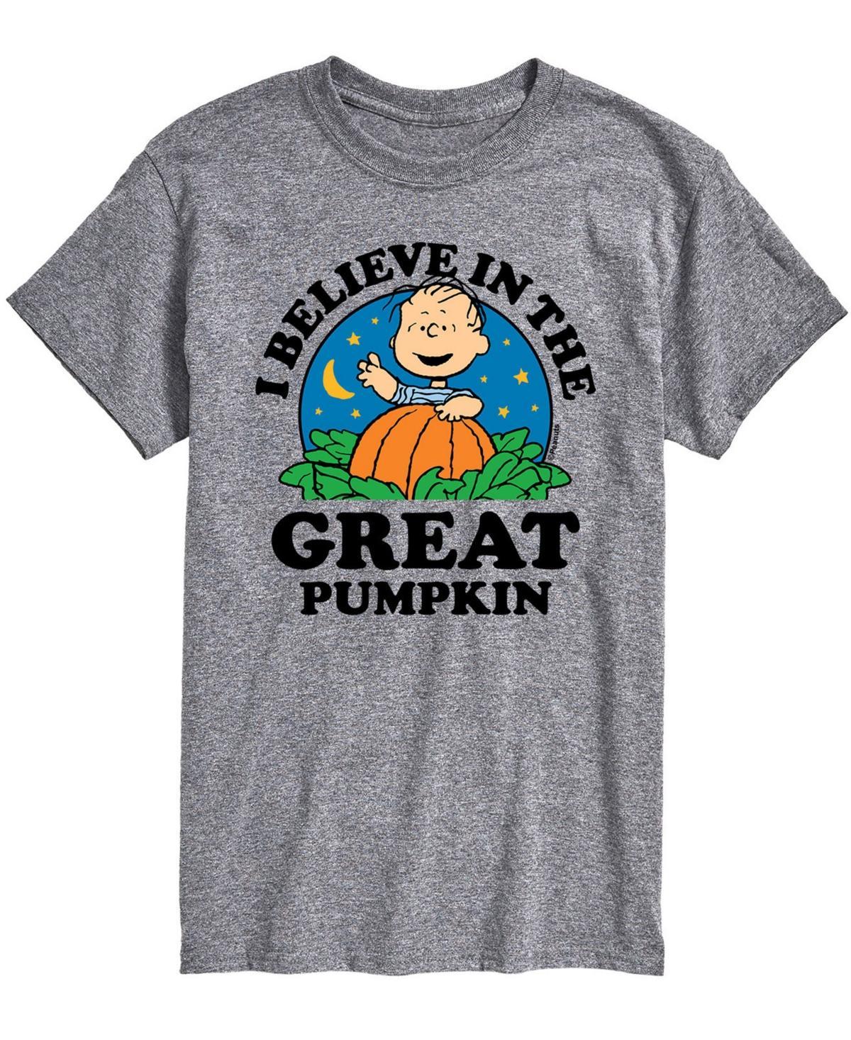 Big & Tall Peanuts Great Pumpkin Tee, Mens Med Grey Product Image