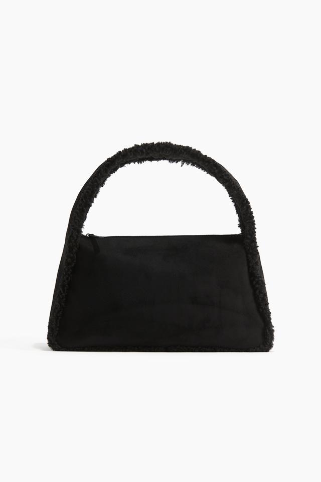 Shoulder Bag with Teddy Fleece Trim Product Image