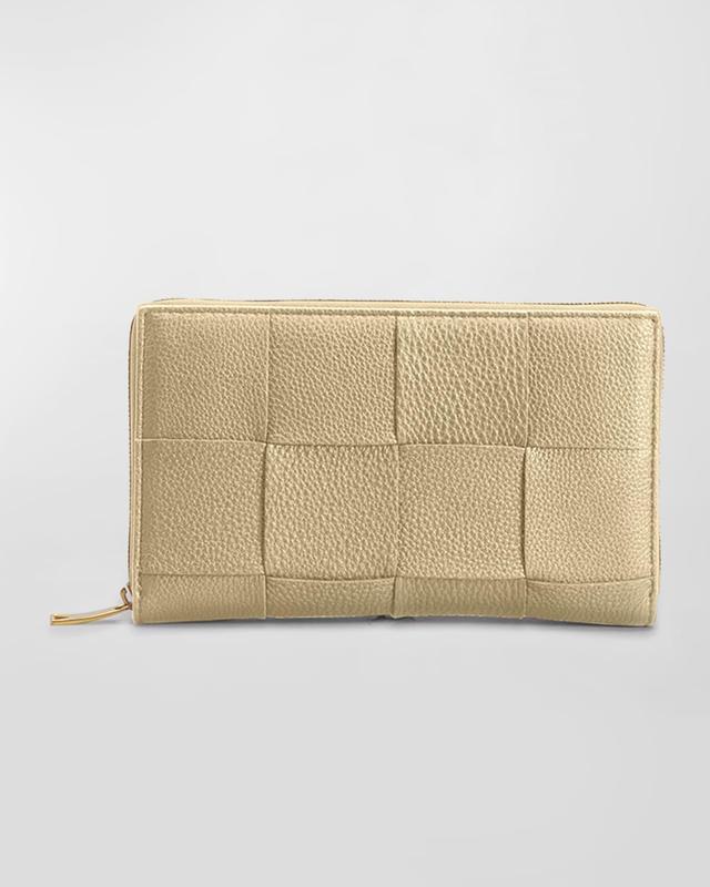 Womens Cassette Intrecciato Leather Zip Wallet Product Image