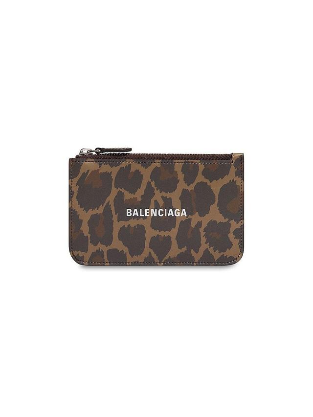 Womens Cash Large Long Coin and Card Holder with Leopard Print Product Image