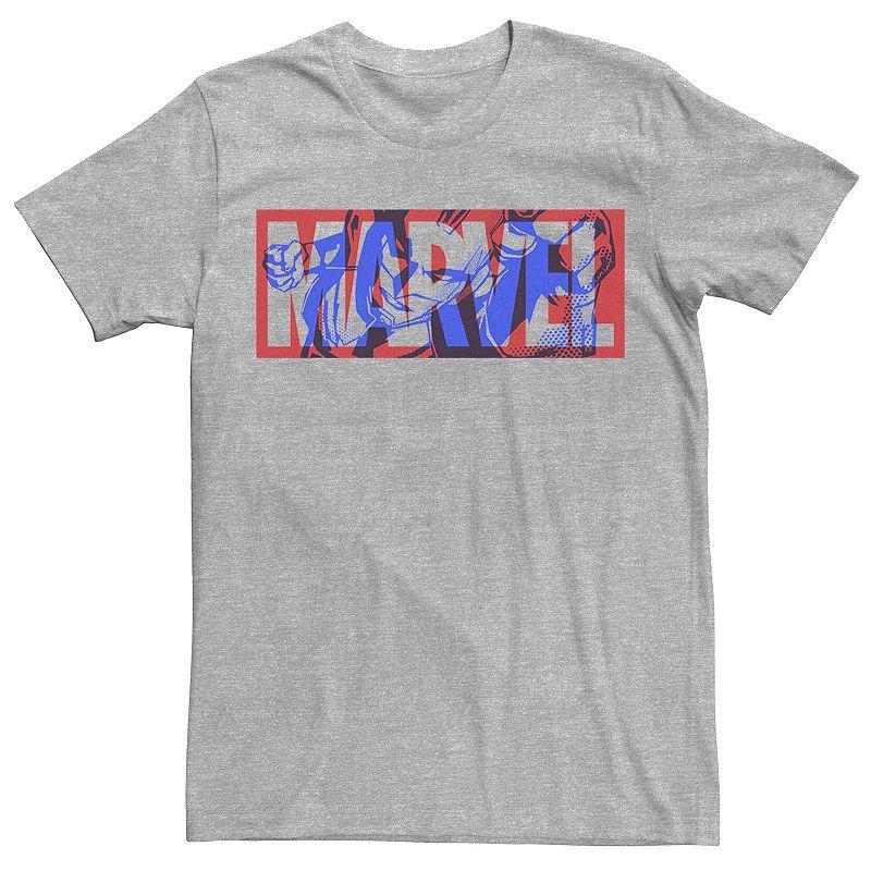 Mens Marvel Captain Marvel Large Classic Movie Logo Graphic Tee Athletic Grey Product Image