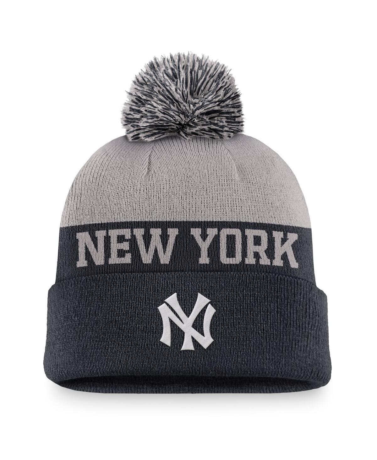 Nike Mens Navy New York Yankees Rewind Peak Cuffed Knit Hat with Pom Product Image