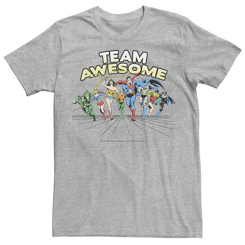 Mens DC Comics Justice League Team Awesome Group Tee Athletic Grey Product Image