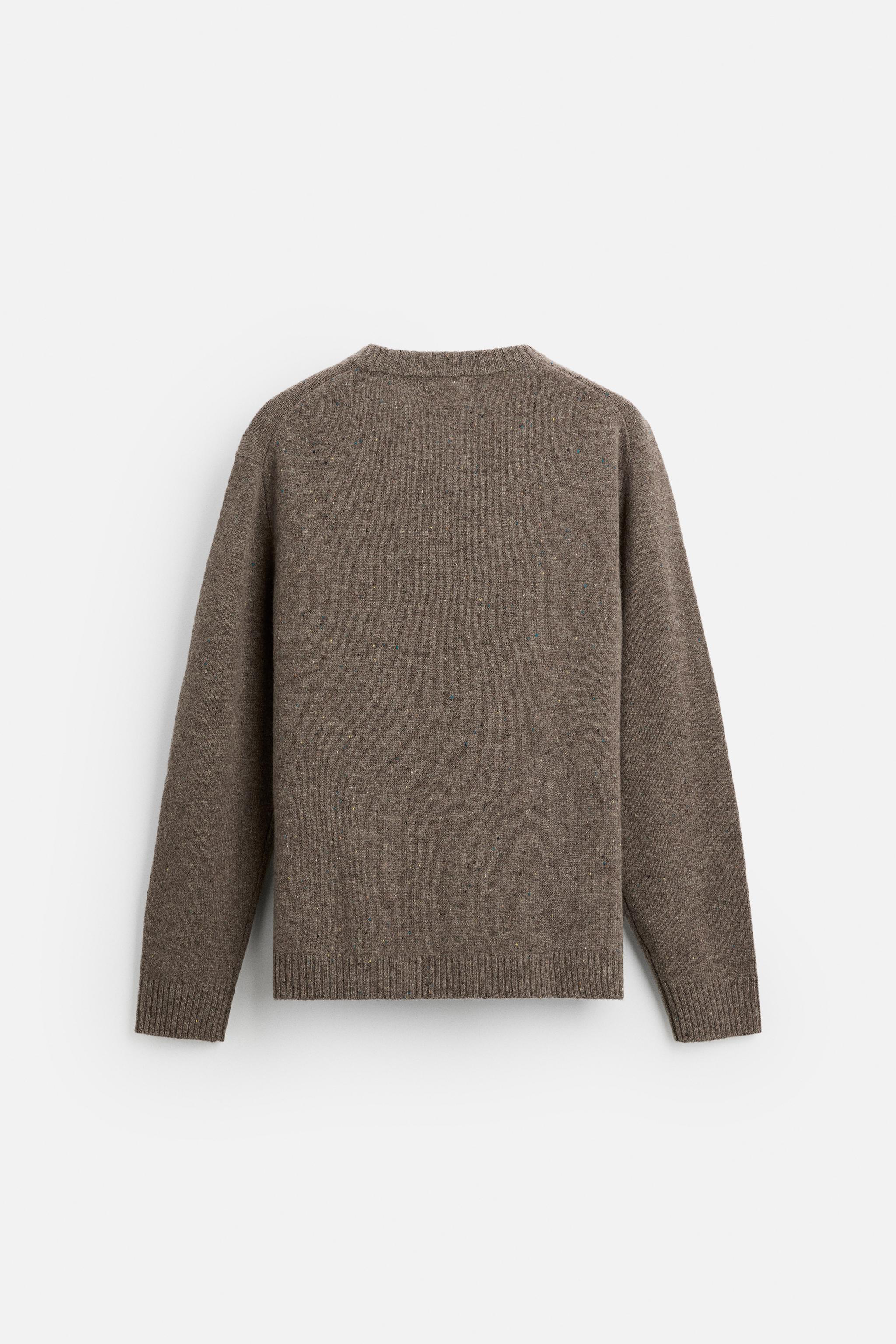 100% WOOL FLECKED STRUCTURE SWEATER Product Image