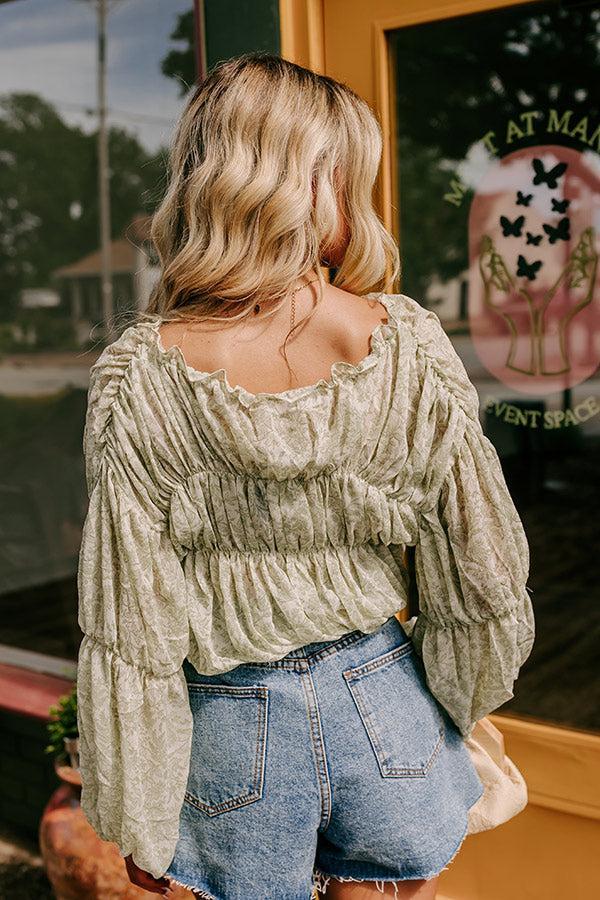 Romantically Inclined Floral Top in Sage Product Image