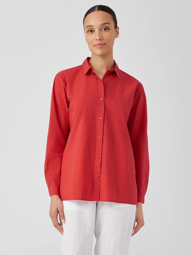 EILEEN FISHER Washed Organic Cotton Poplin Classic Collar Shirtfemale Product Image