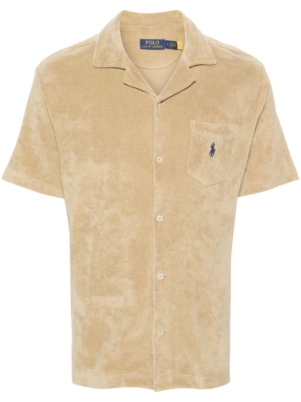 Polo-pony-motif Shirt In Neutrals Product Image