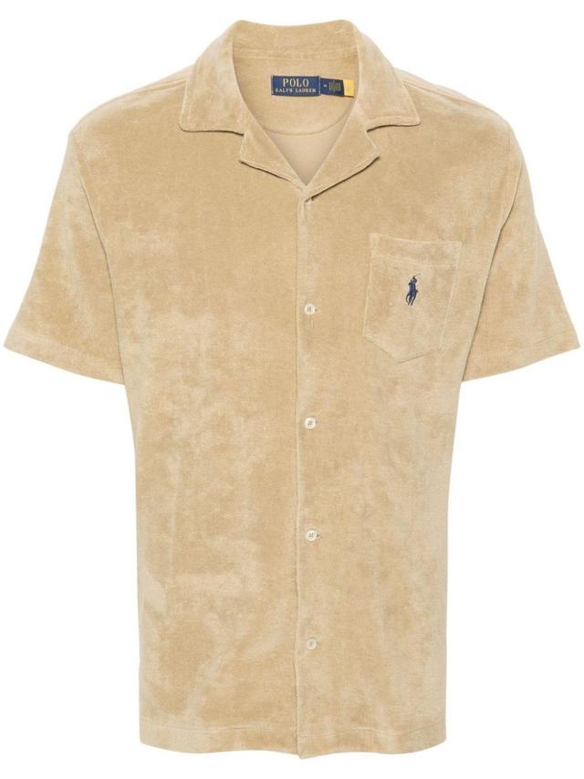 Polo-pony-motif Shirt In Neutrals Product Image